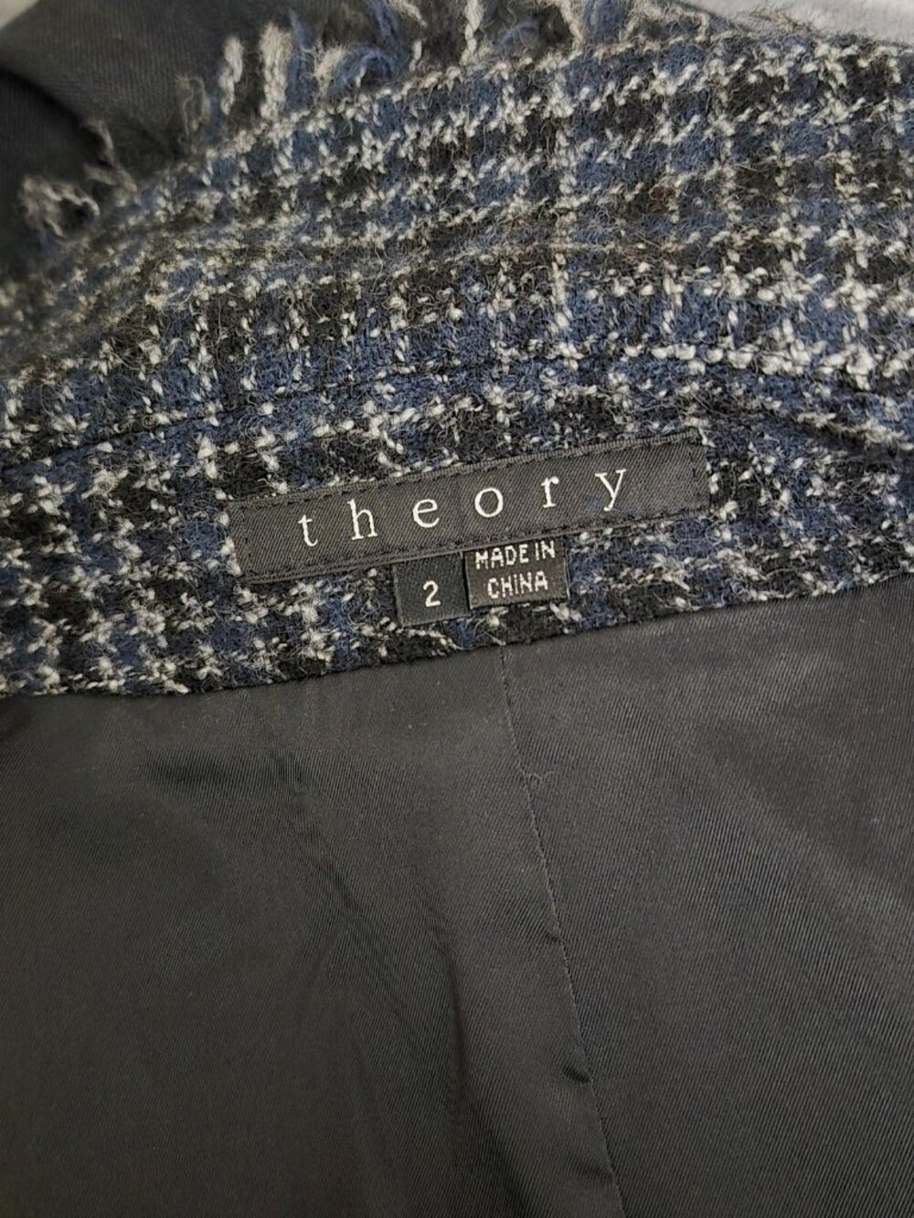 Theory Black and White Plaid Blazer - Picture 11 of 11